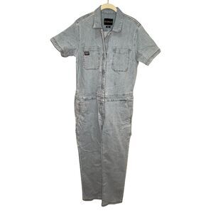 Wildfang Jumpsuit Womens Small Light Wash Essential Denim Short Sleeve Coverall